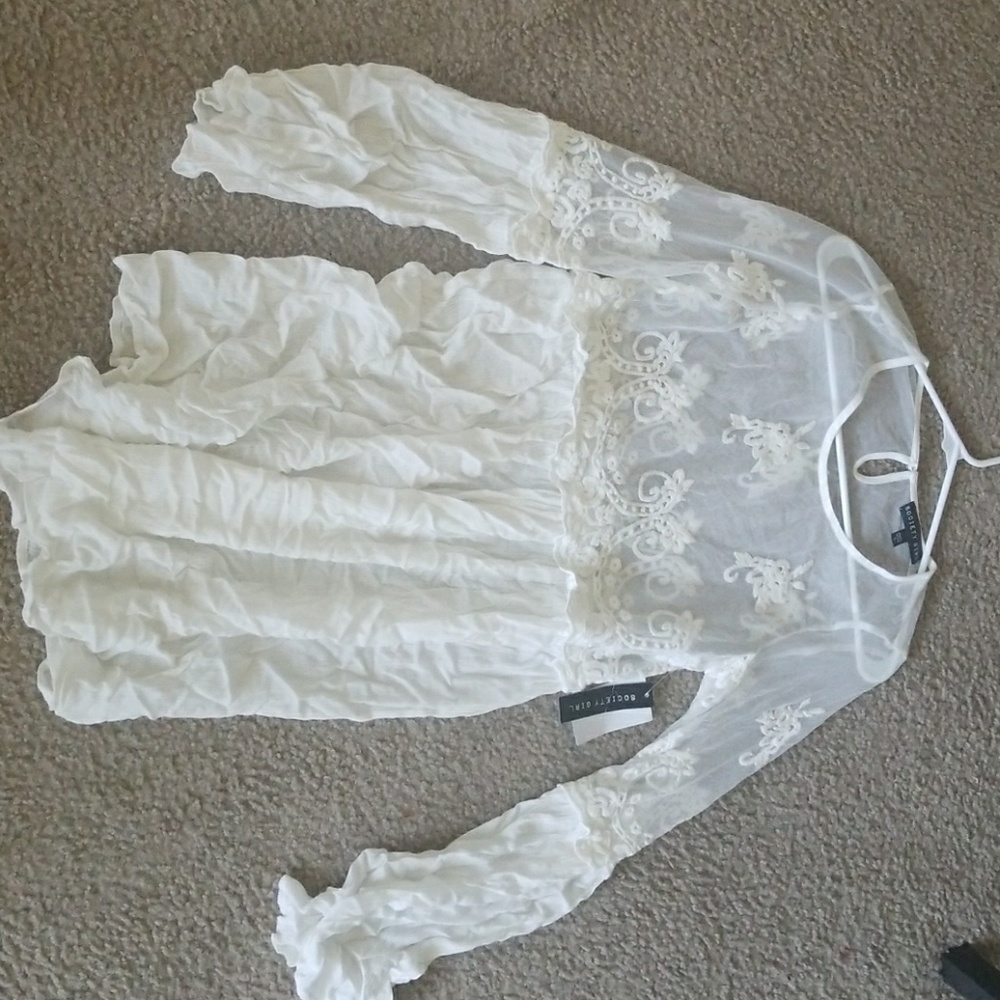 Mesh crepon dress